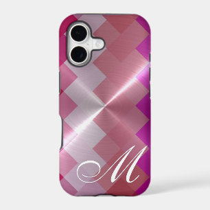 Metallic Metal Chevron Pattern and Monogram 6