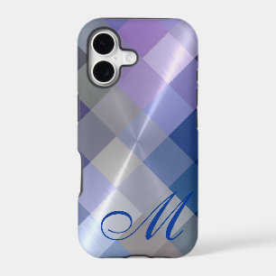 Metallic Metal Diamond Pattern and Monogram 5
