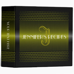 Metallic Metal Look Monogram Binder