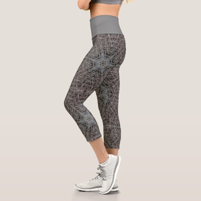 Metallic Metal Mesh Capri Leggings (Left)