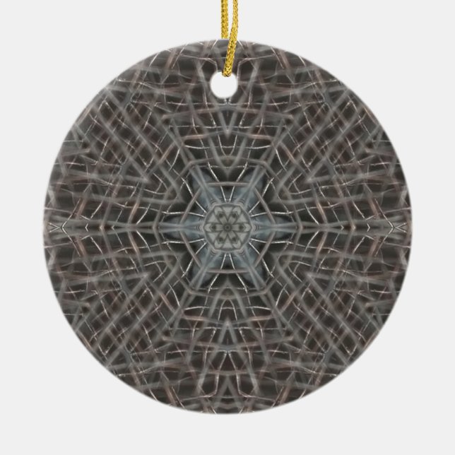 Metallic Metal Mesh Ceramic Ornament (Front)