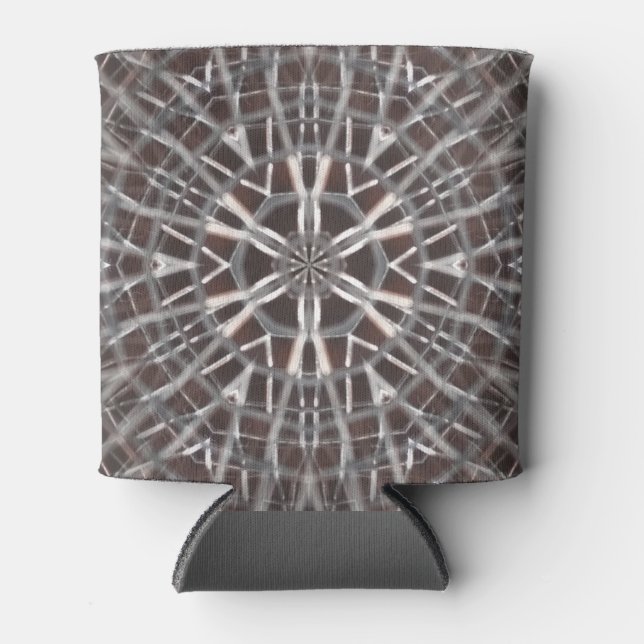 Metallic Metal Mesh Silver Can Cooler (Front)