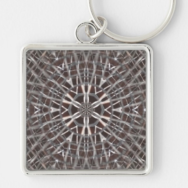 Metallic Metal Mesh Silver Keychain (Front)