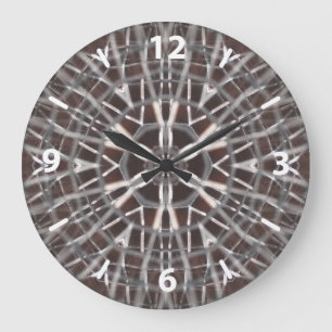 Metallic Metal Mesh Silver Large Clock