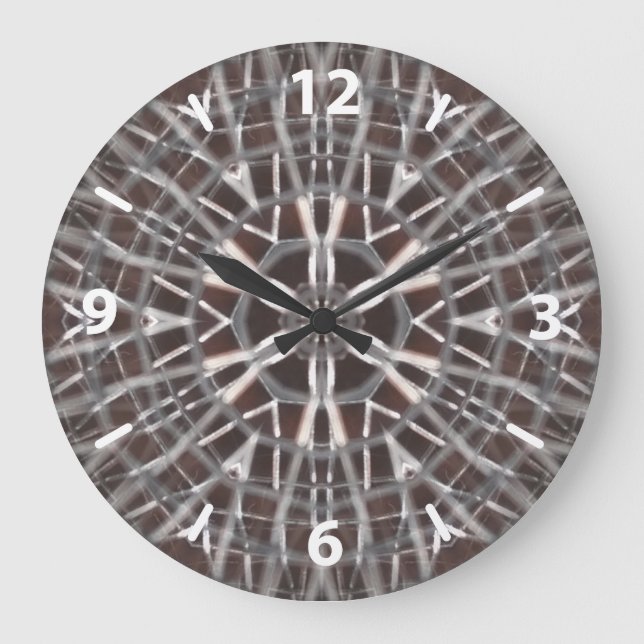 Metallic Metal Mesh Silver Large Clock (Front)