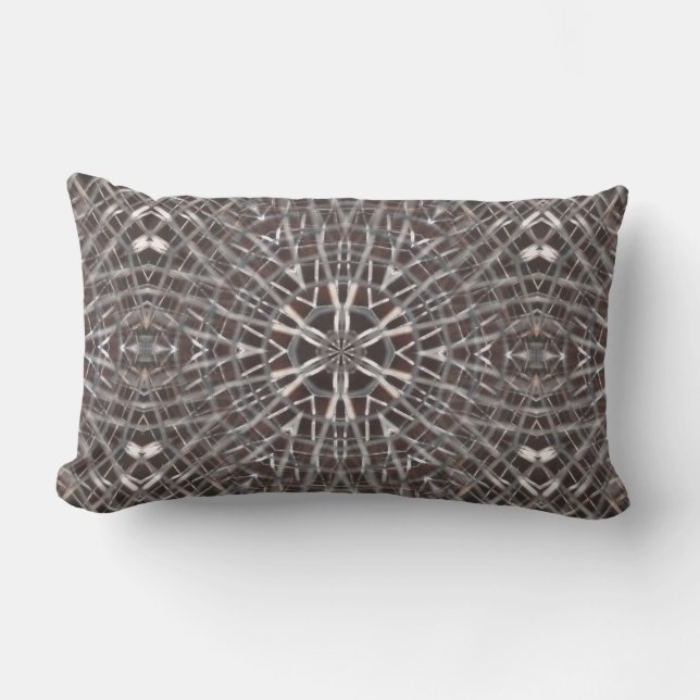 Metallic Metal Mesh Silver Lumbar Pillow (Front)