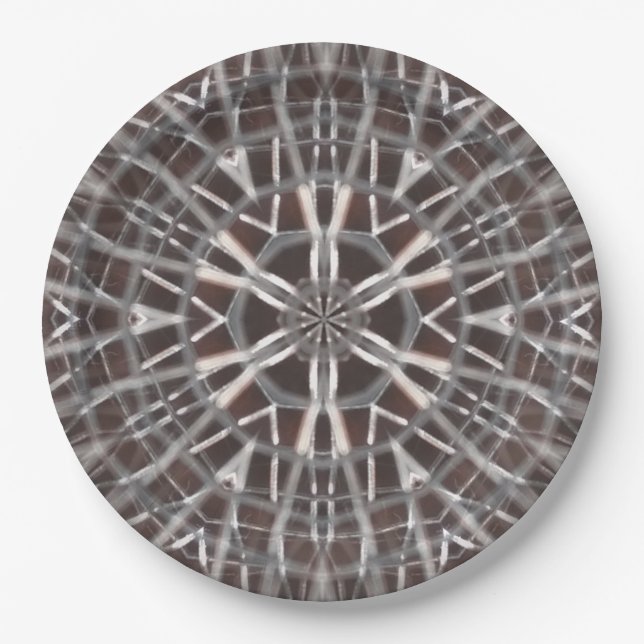 Metallic Metal Mesh Silver Paper Plate (Front)