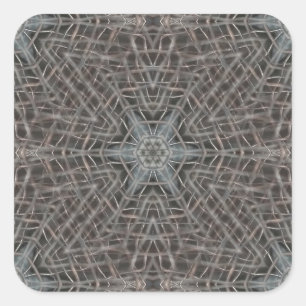Metallic Metal Mesh Square Sticker
