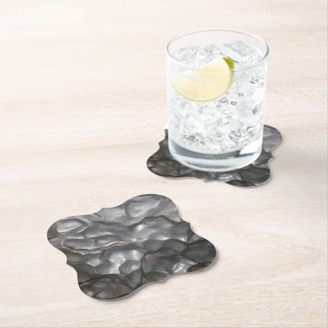 Metallic Meteorite Rock,    Paper Coaster (Insitu)
