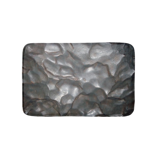 Metallic Meteorite Rock Pattern, Bath Mat (Front)