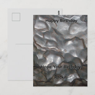 Metallic Meteorite Rock Print, Bday Card. Postcard