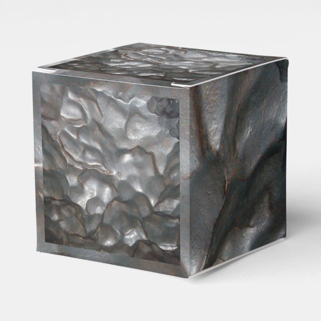 Metallic Meteorite Rock Print, Favor Box (Front Side)