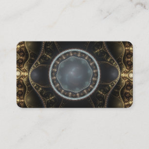 Metallic Ornate Steampunk Fractal Image Business Card