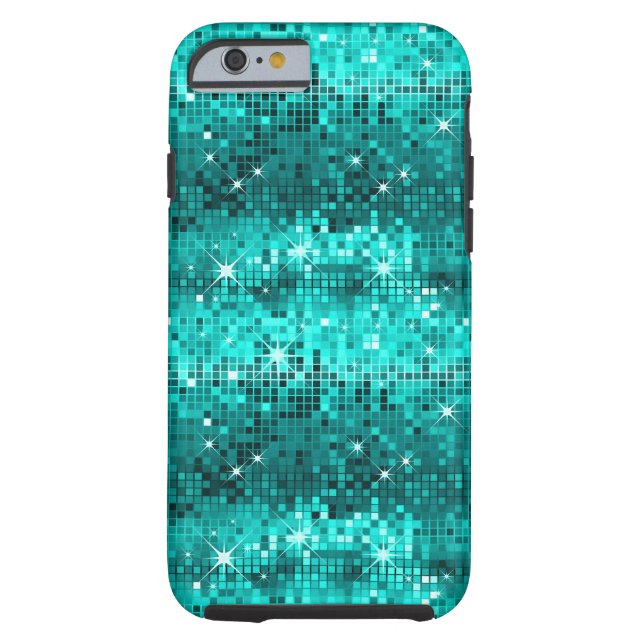 Metallic Peacock Green Sequins Look Disco Glitter Case-Mate iPhone Case (Back)