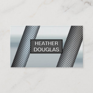 Metallic Perforated   Metal Abstract Pattern Business Card