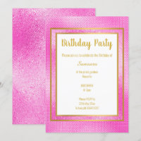 METALLIC PINK & GOLD LAYERED EMBOSSED BIRTHDAY
