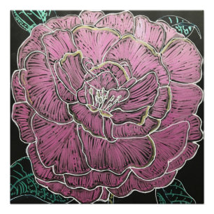 Metallic Pink Rose Poster
