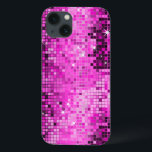 Metallic Pink Sequins Look Disco Mirrors Bling iPhone 13 Case<br><div class="desc">Popular shiny metallic sequence look hot pink tones disco style iPhone 4/4S case cover. Retro 70's disco ball mirrors with the bling and sparkles. Look for this design in many tones. Purple blue green pink and can be requested in your favourite colour. It is a image pattern and not actual...</div>