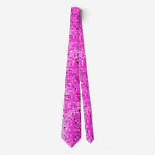 Metallic Pink Sequins Look Disco Mirrors Bling Tie
