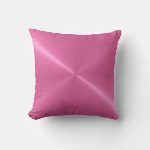Metallic Pink Stainless Steel Metal Look Throw Pillow