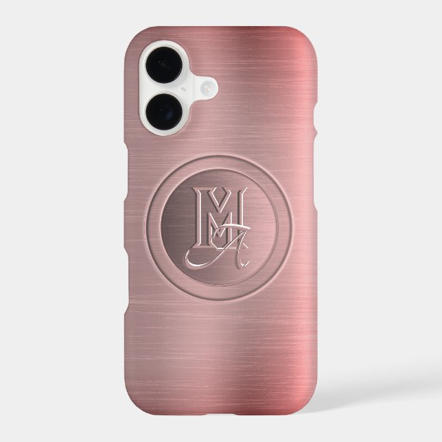 Metallic Pink Steel Engraved Monogram (Back)