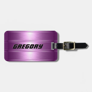 Metallic Pink Tones Stripes Pattern 2 Luggage Tag