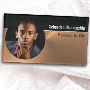 Metallic Professional Copper Flare Custom Photo Name Tag