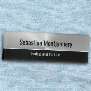 Metallic Professional Stainless Steel Flare Custom Name Tag