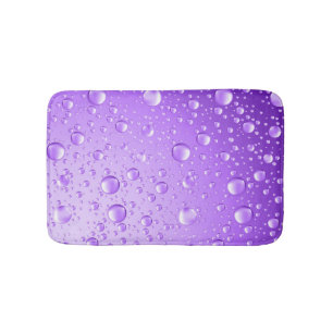 Metallic Purple Abstract Rain Drops Bath Mat