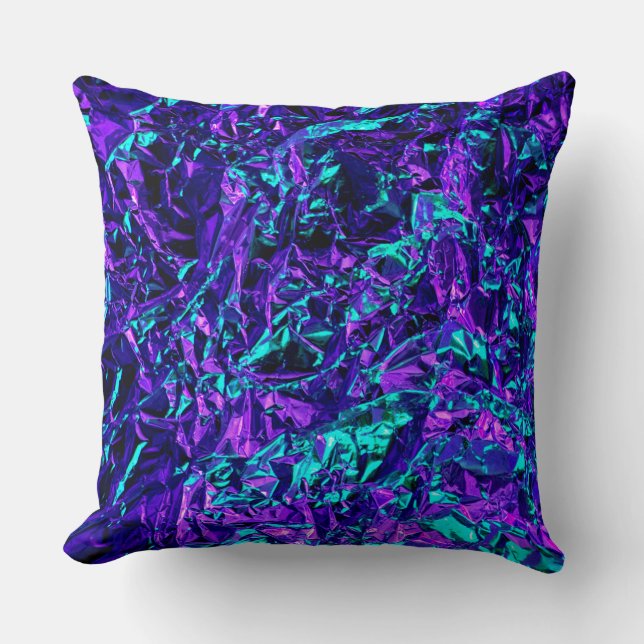 Metallic Purple and Teal Throw Pillow (Front)