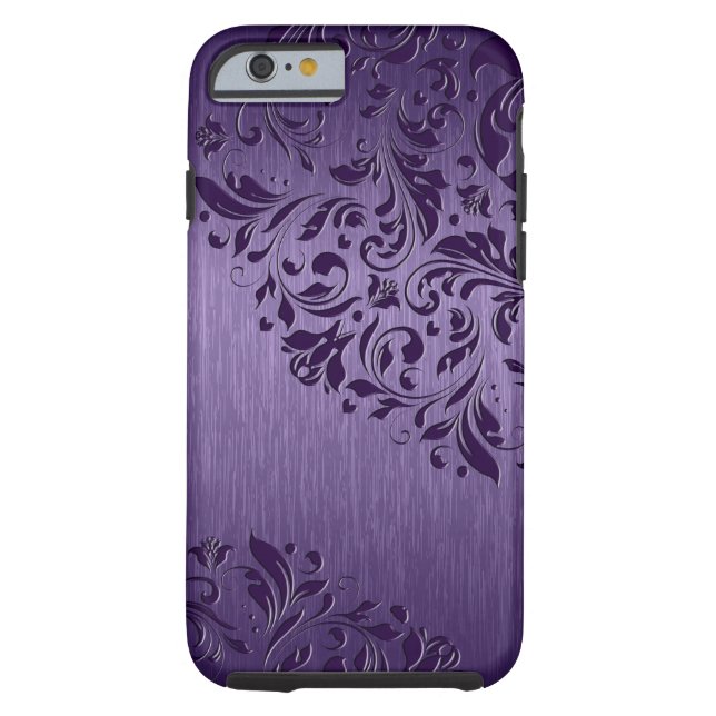 Metallic Purple Brushed Aluminum Purple Lace 2a Case-Mate iPhone Case (Back)