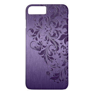Metallic Purple Brushed Aluminum Purple Lace Case-Mate iPhone Case