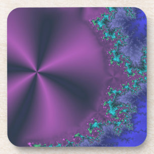 Metallic Purple Cone With Aqua Foam Abstract Coaster
