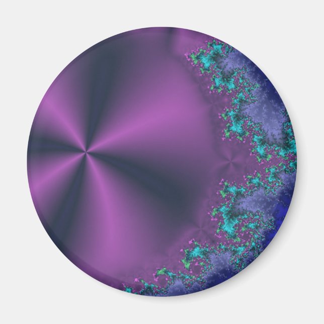 Metallic Purple Cone With Aqua Foam Abstract Magnet (Front)