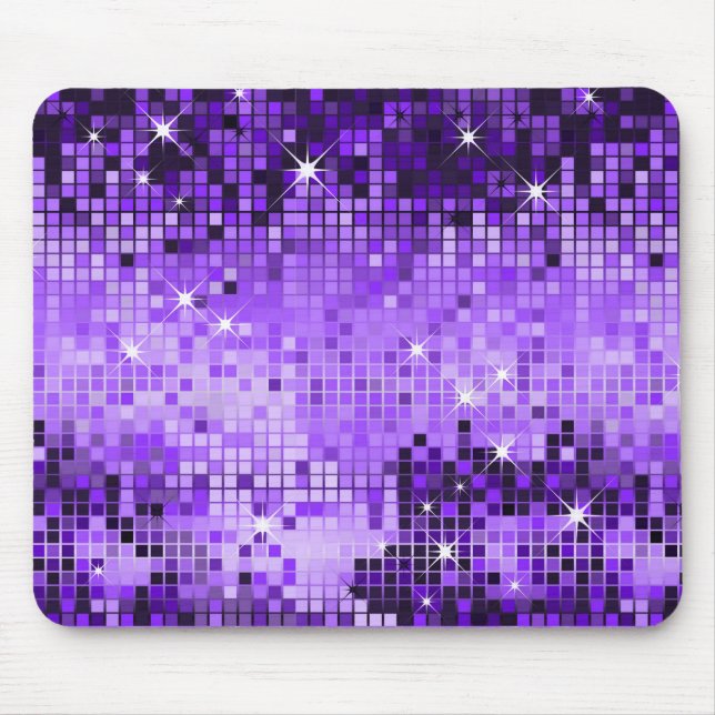 Metallic Purple Sequins Look Disco Mirrors Bling Mouse Pad (Front)