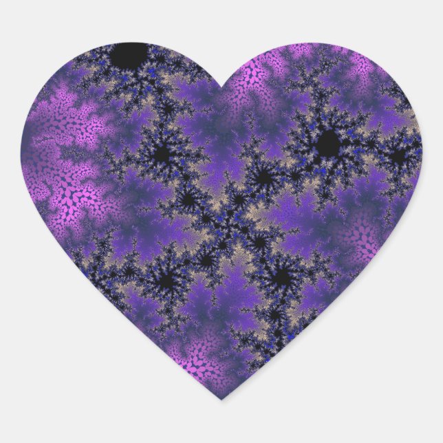 Metallic Purple Speckle Heart Sticker (Front)