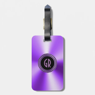 Metallic Purple Stainless Steel Look Luggage Tag
