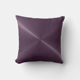 Metallic Purple Stainless Steel Metal Look Throw Pillow