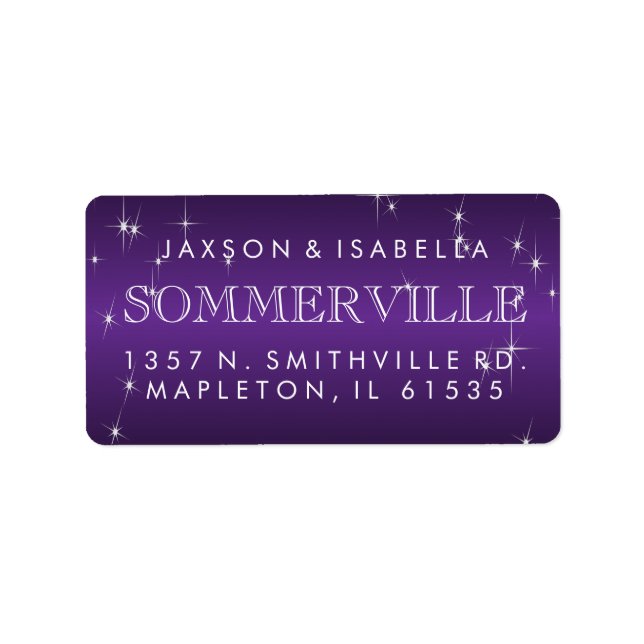 Metallic Purple Star Light Design Label (Front)