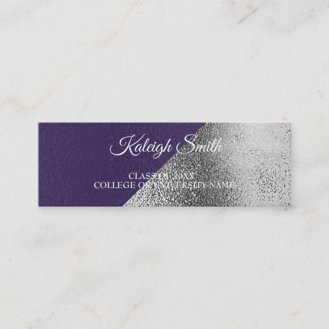 Metallic Purple Violet Silver Graduation Insert (Front)