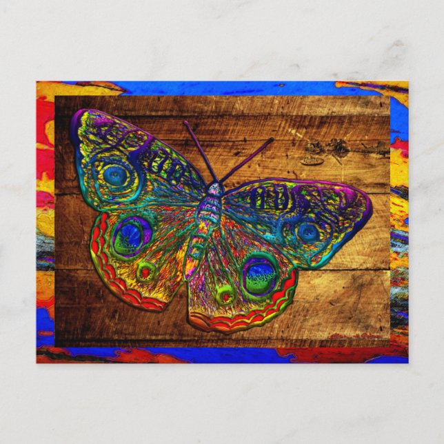 Metallic Rainbow Country Butterfly Postcard (Front)