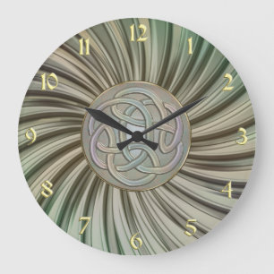 Metallic Rays Celtic Knot Metal Look Clock