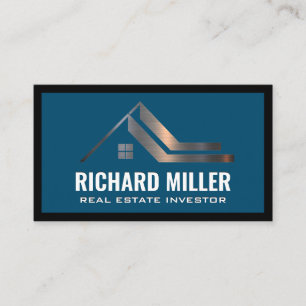Metallic Real Estate Residential Property Business Card