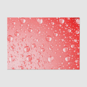 Metallic Red Abstract Rain Drops Tissue Paper
