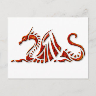 Metallic Red Beveled Dragon Postcard