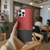 Metallic red & black combo with gold accent