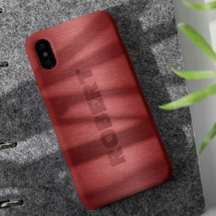 Metallic Red Brushed Aluminum Look iPhone XR Case