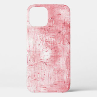 Metallic Red Canvas: Brushstroke Elegance. iPhone 12 Case