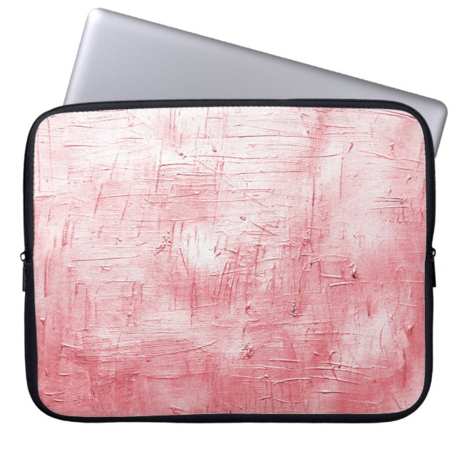 Metallic Red Canvas: Brushstroke Elegance. Laptop Sleeve (Front)