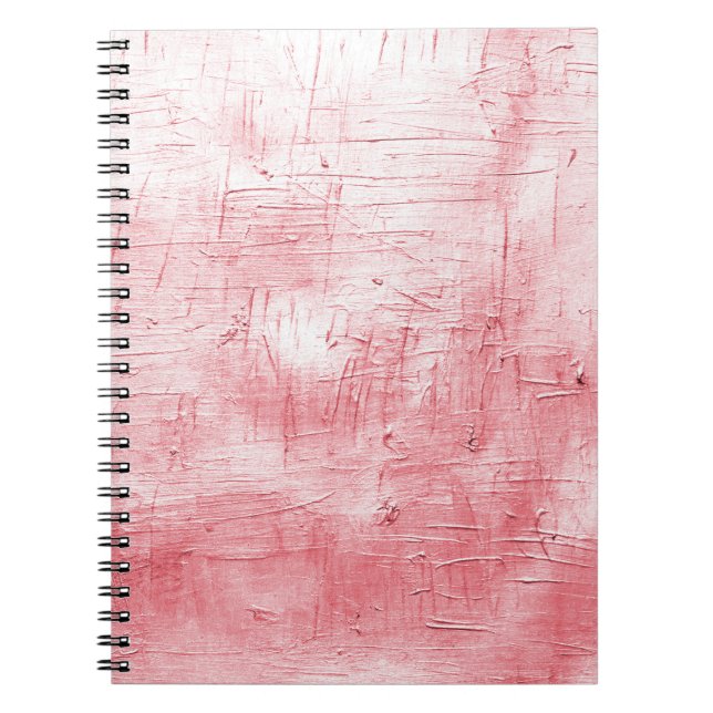 Metallic Red Canvas: Brushstroke Elegance. Notebook (Front)